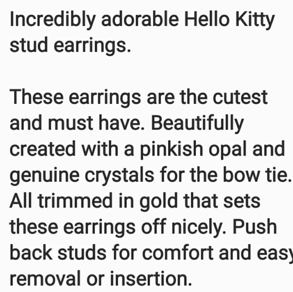 🎀Charming Opal Hello Kitty Studs - Picture 7 of 8